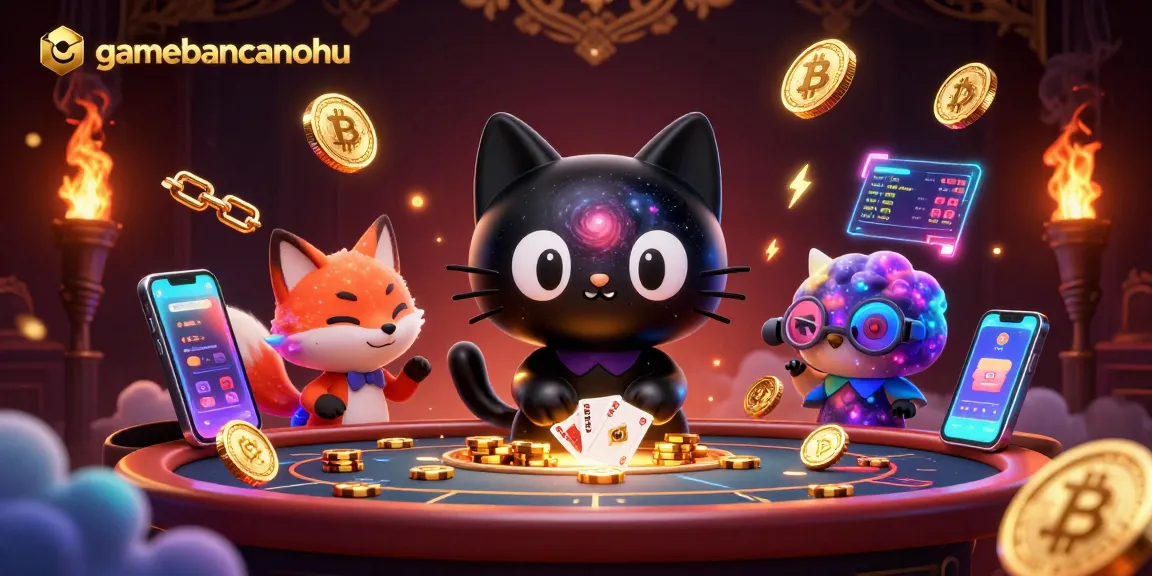 Experience gamebancanohu with cosmic stakes featuring animated casino characters and vibrant crypto elements.