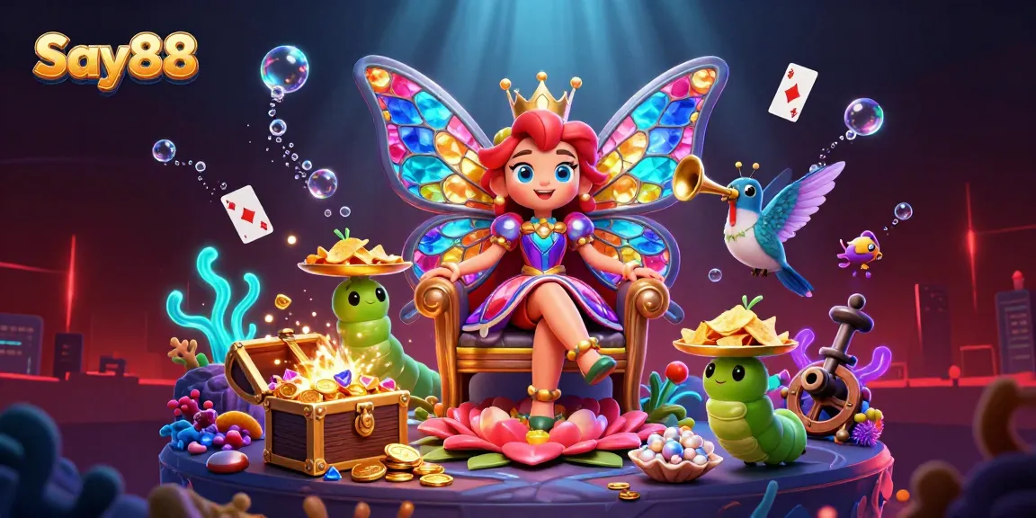 Experience the excitement of Say88 with vibrant gaming elements and a magical scene.