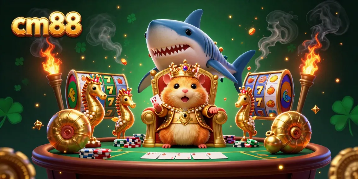 Experience high-stakes gaming at cm88 with the golden hamster king amidst slot games and poker