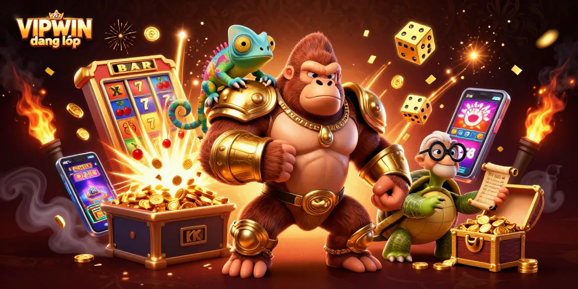 Engage with thrilling casino games at VIPWIN đăng nhập, featuring colorful slot machines and dynamic winning moments.