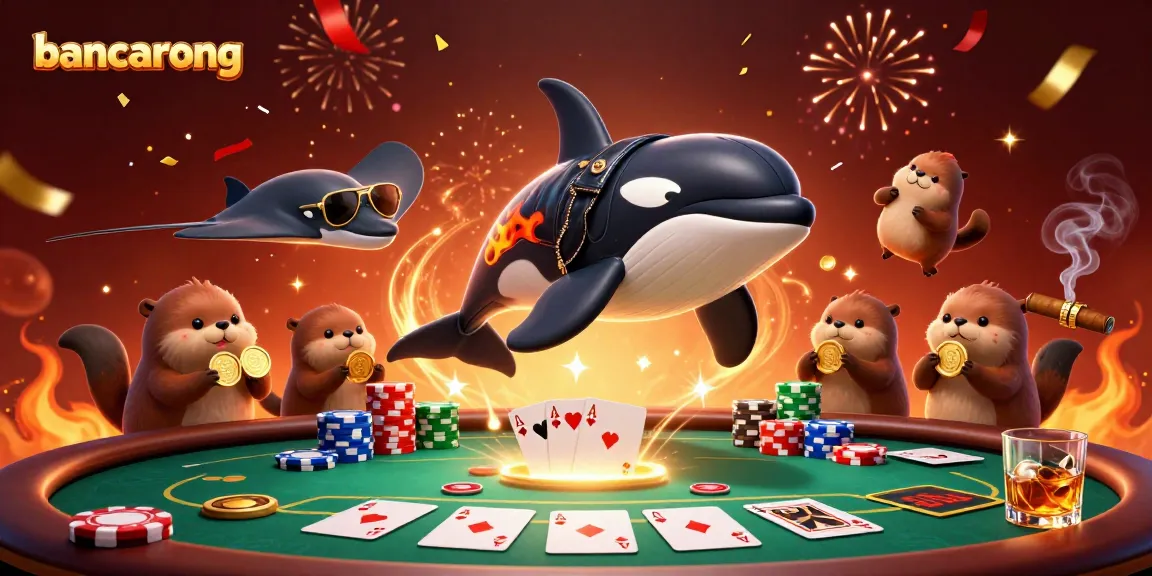 Experience the thrill of bancarong gaming with dynamic 3D characters exploring poker excitement.